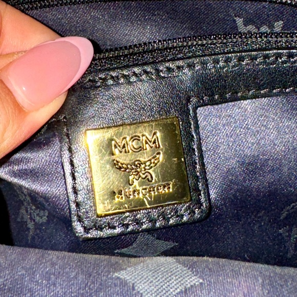 MCM Visetos Studded Colorblock Small Stark Brock Backpack Black - Picture 11 of 14